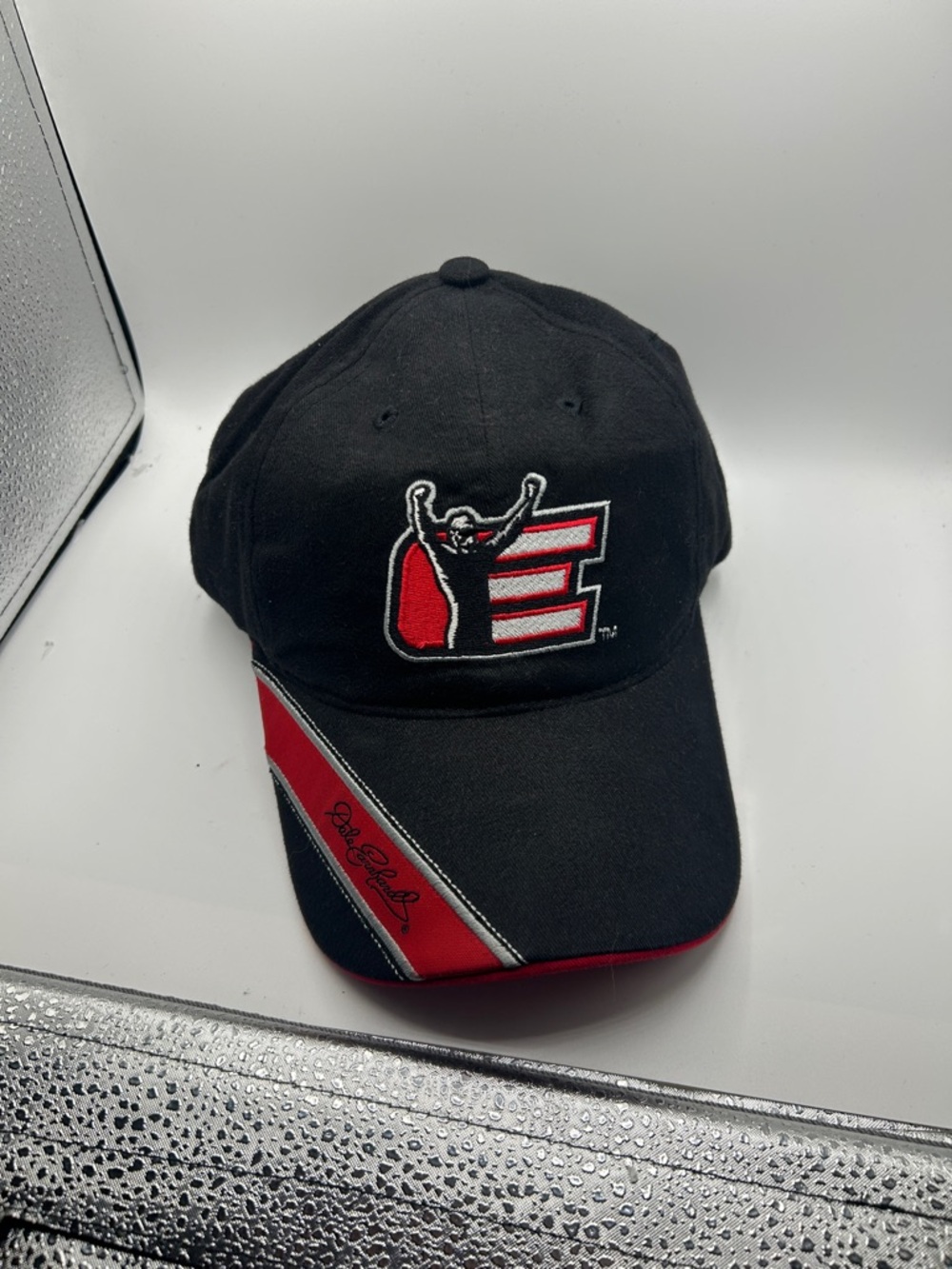 Black & Red Embroidered Logo Baseball Cap Del Earnhardt signature